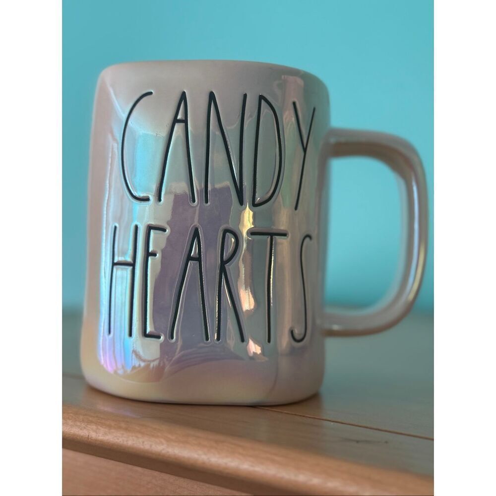 Rae Dunn Candy Hearts iridescent Mug